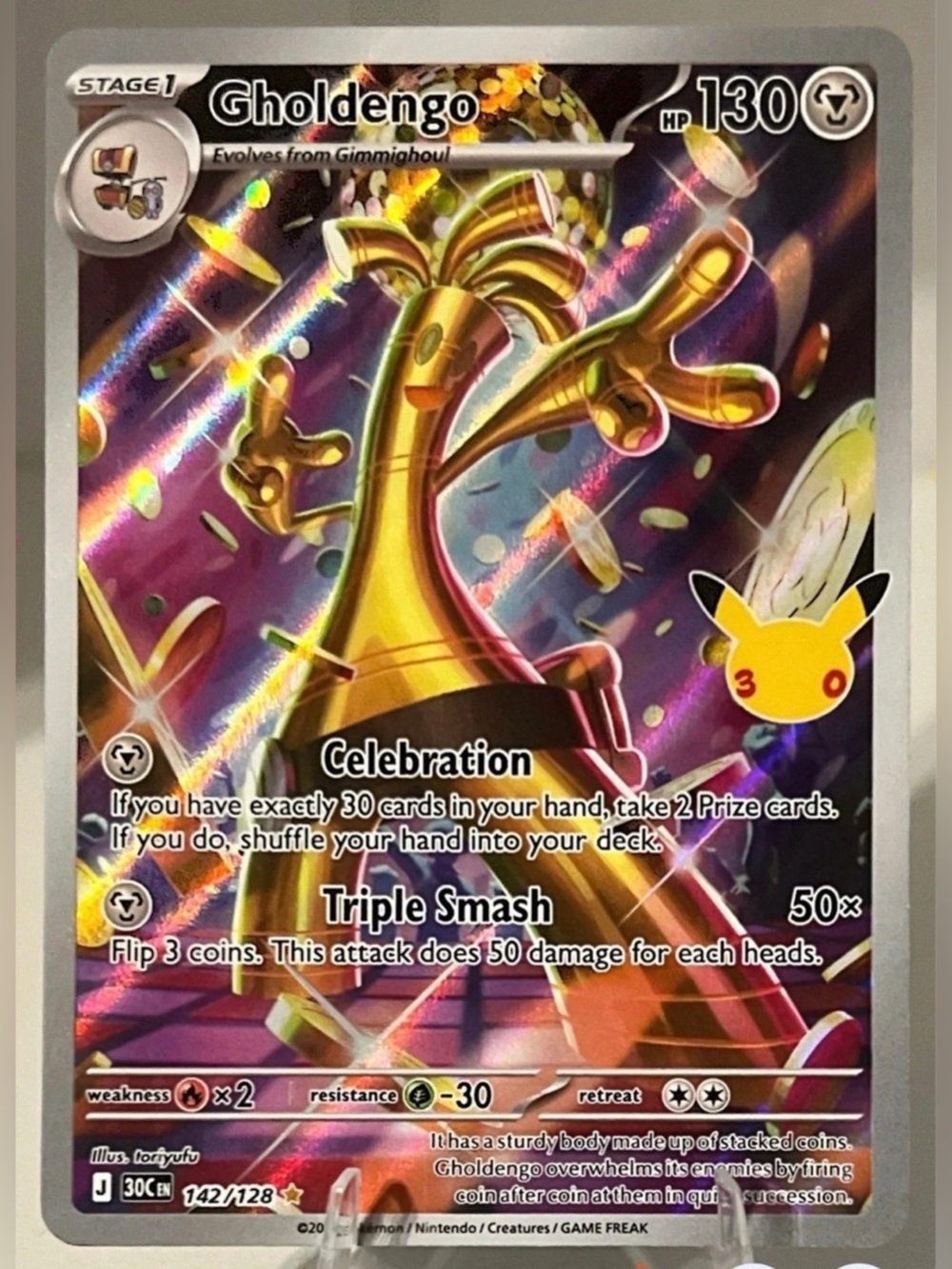Pokémon TCG: 30th Celebration - GHOLDENGO 142/128 NM